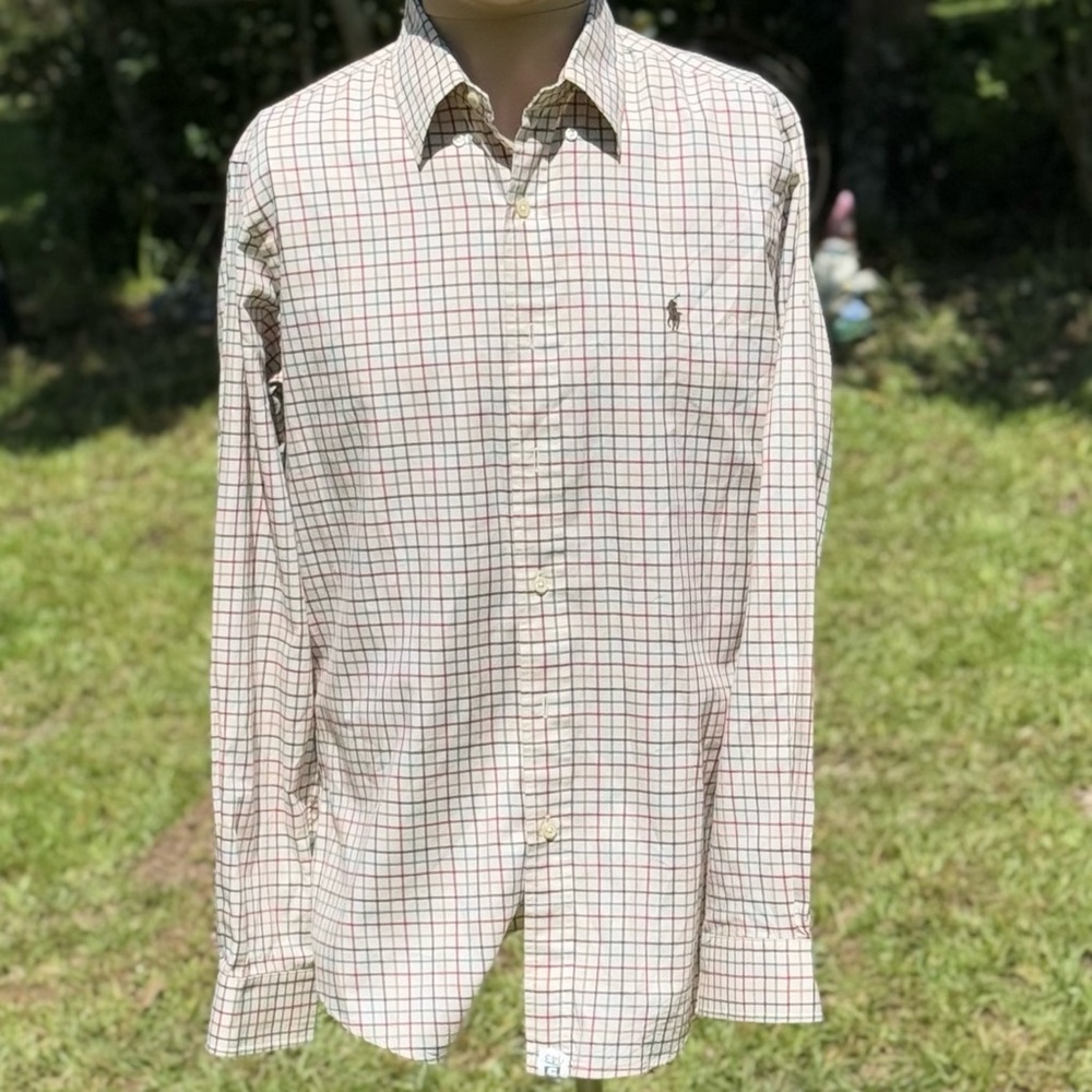 Men's Polo Ralph Lauren Custom Fit Long Sleeve Dress Shirt Size M (CBM0002)